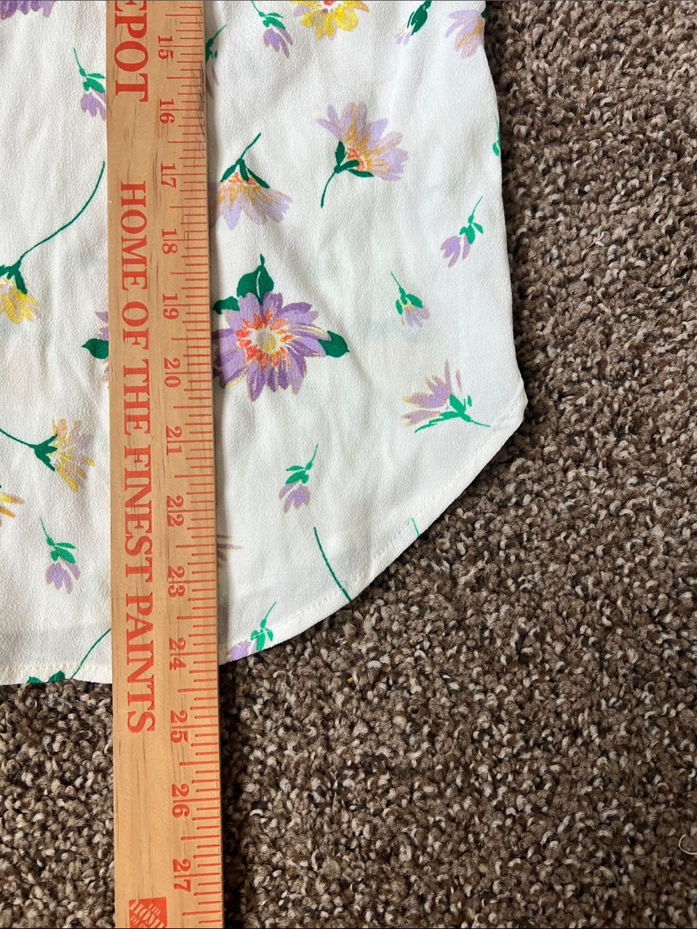 LOFT White Floral Keyhole Camisole with Purple & Yellow Blooms - Picture 4 of 7